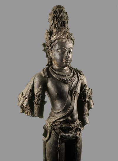 Avalokitesvara figure from the Srivijaya Period, found in Chaiya, Thailand, 9th-10th century by Srivijaya